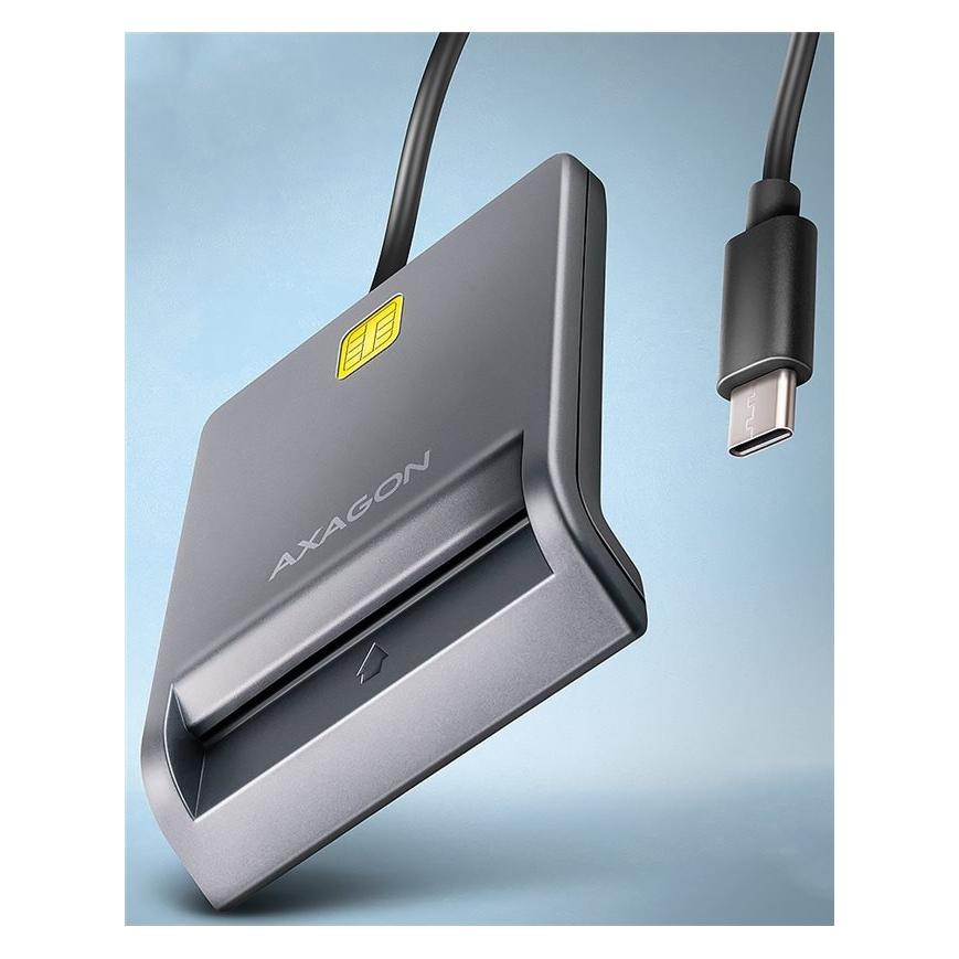 Axagon CRE-SM3TC USB-C Smart card FlatReader (USB 2.0, USB-C) (CRE-SM3TC)