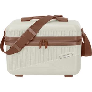 Travelite Kosmetikkoffer Bali Beautycase, klein, Hartschale, weiß / cognac