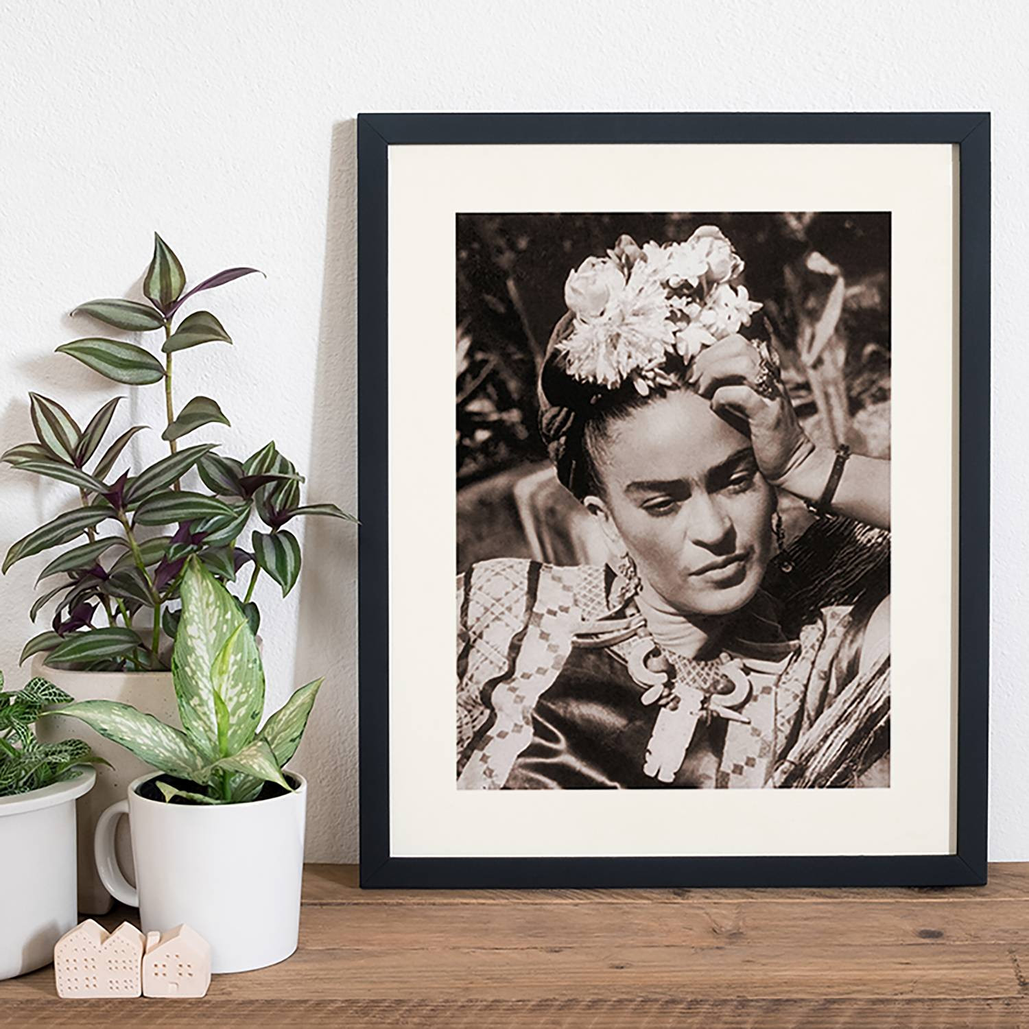 home24 Frida Kahlo Wanddecoratie Frame, Multicolour, 42 x 52 cm