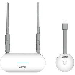 Unitek Uni Drahtloser HDMI Sender und Empfänger weiss (50 m), Wireless Transmitter, Grau, Weiss
