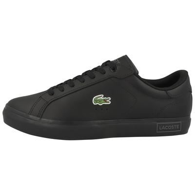 Sneaker LACOSTE "Lacoste Powercourt 125 2 Sneaker low Herren Schuhe", Herren, Gr. 45, schwarz, Glattleder, Schuhe Sneaker, Ziernähte