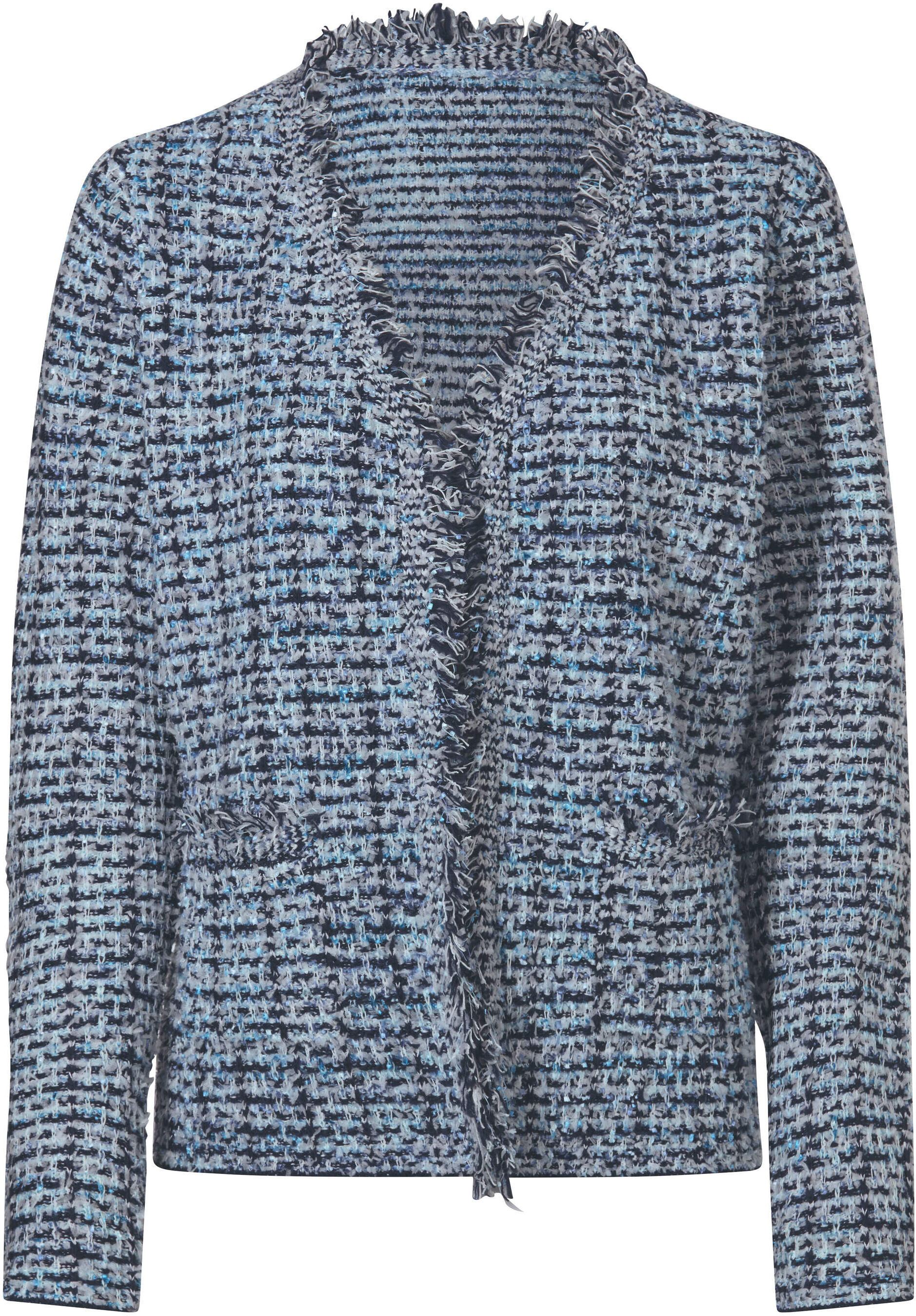 Cardigan WITT "Cardigan Cardigan", Damen, Gr. 40, marine, ecru, gemustert, Wirkware, , Modisch, V-Ausschnitt, Strickjacken Cardigan