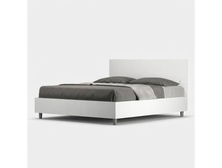 Doppelbett mit Bettkasten 160x190cm, Design Kopfteil, weiß Demas