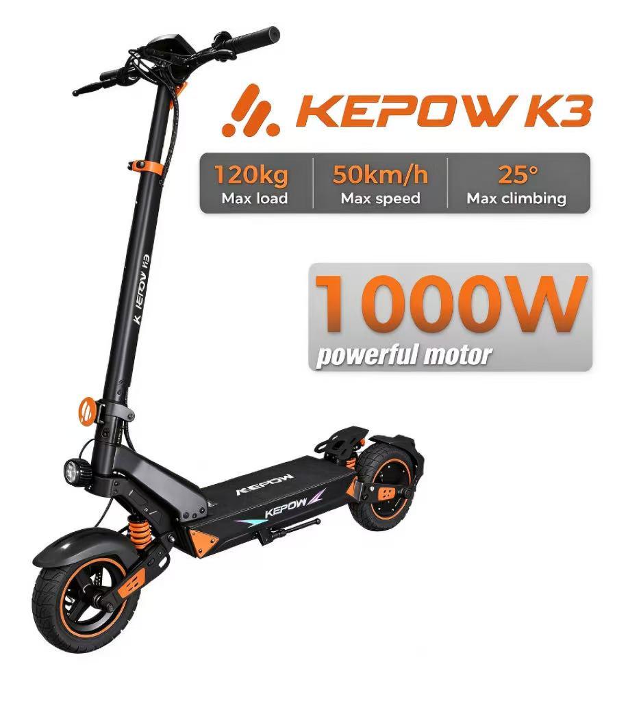 K3 Offroad-Elektroscooter, Aluminiumrahmen, 1000W, 48V 15Ah, 10-Zoll Offroad-Luftreifen