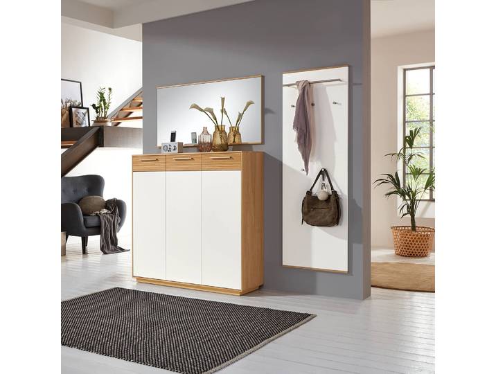 Porte-manteau mural I 60 x 170 x 10cm Blanc/Blanc