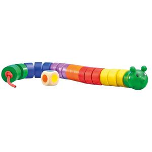 Selecta Motorikspielzeug 63005, Fädelraupe, Fädelspiel aus Holz, ab 3 Jahre