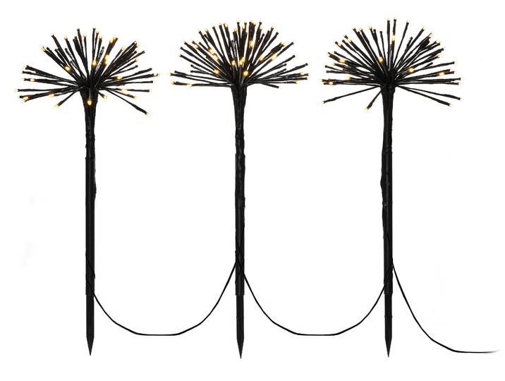LED Gartenleuchte KONSTSMIDE LED Spiessleuchte mit 3 Pusteblumen , schwarz, H:50cm L:25cm T:25cm, Leuchten, LED Gartenleuchte