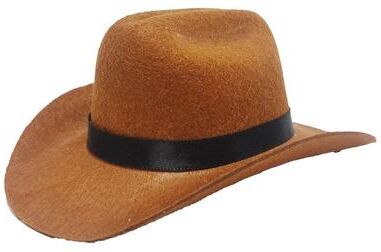 Fusion Finds Adjustable Pet Cowboy Hat For Dogs & Cats Funny Western Costume Headwear With Secure Fit brown ribbon