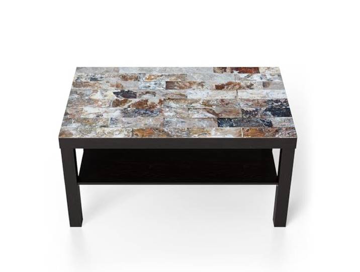 DEQORI Glastisch schwarz groß 90x50 cm Motiv Natürliche Vielfalt ausgefallener Beistelltisch aus Glas Hochglanz Couchtisch fürs Wohnzimmer moderner Couch Tisch mit Design