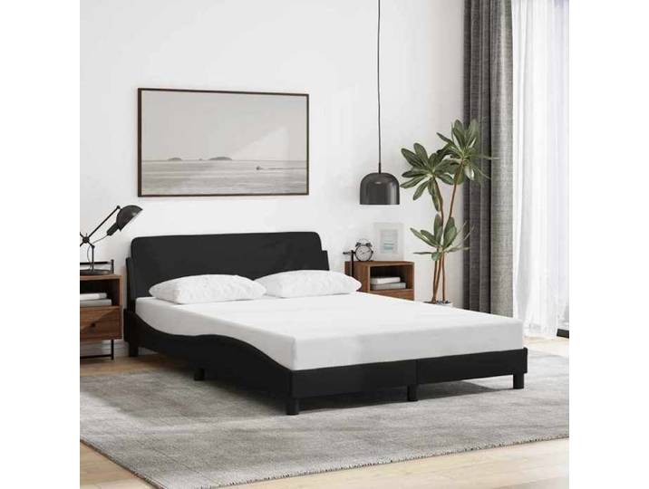 Cadre de lit Dover noir 120x200 cm tissu - Cadre durable - design élégant(9309)