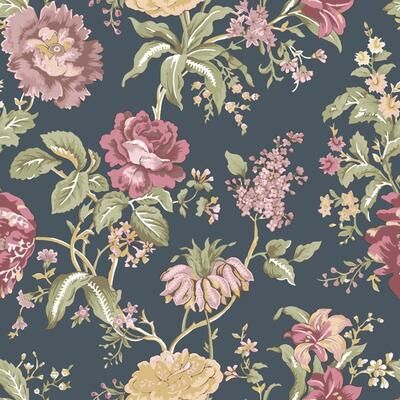 Galerie Wallcoverings Blooming Garden Collection Oriental Garden Sheen Finish Vinyl on Non-woven Wallpaper Roll