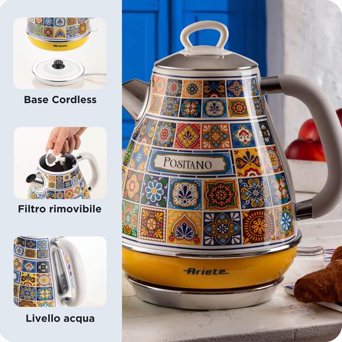 Ariete 2869/0p Bollitore Elettrico Positano-multicolour,yellow