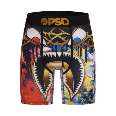 Boxershorts PSD "W-FACE SINNER Herren", Herren, Gr. M, bunt (multi), 88% Polyester, 12% Elasthan, Unterhosen