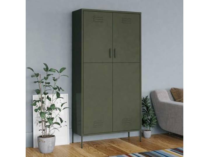 HKLGBVCR Schrank, Stahl, 90 x 50 x 180 cm, Olivgrün