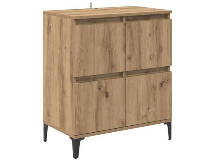 KKgypkn Sideboard Holzwerkstoff 60x35x70 cm Artisan-Eiche Stabile Eisenbeine, Scharnier-Türen, viel Stauraum, pflegeleichte Oberfläche