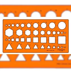 Standardgraph Kombischablone Metrisch Kreise, Quadrate, Dreiecke, 4-24 mm