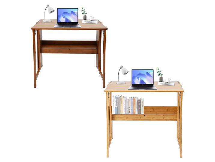 Bureau d'ordinateur pliable couleur bois/beige, table d'ordinateur pour étudiant, petit bureau domestique, table de chevet pour chambre à coucher, poste de travail d'écriture
