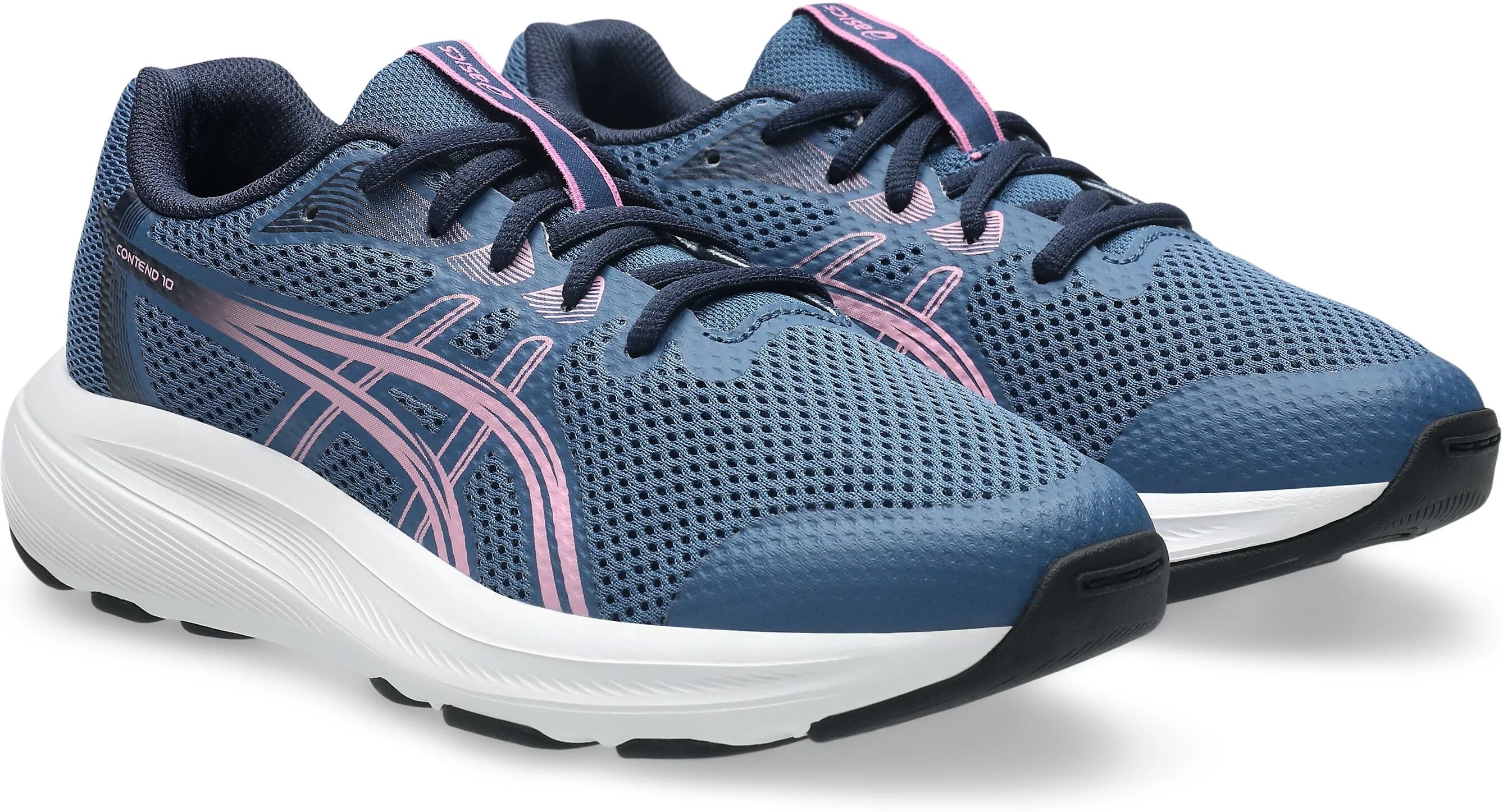 Laufschuh ASICS "GEL-CONTEND 10 GS", Jungen, Gr. 40, blau (grand shark, bubblegum), Synthetik, Schuhe Laufschuh, für Kinder & Jugendliche grand shark, bubblegum 40