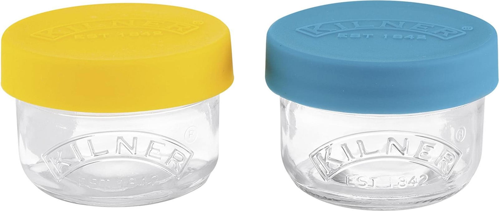 Kilner snackbekers met siliconen deksel, 2 stuks, transparant, inhoud: 125 ml