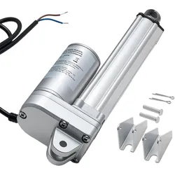 VEVOR 12-V-Linearantrieb, 101,6 mm IP65 wasserdichter Linearmotor, 3000 N Linear Actuator, 5 mm/s Lineartechnik-Aktuatoren mit Montagehalterungen für Solartracker, Industriemaschinen, Türöffner