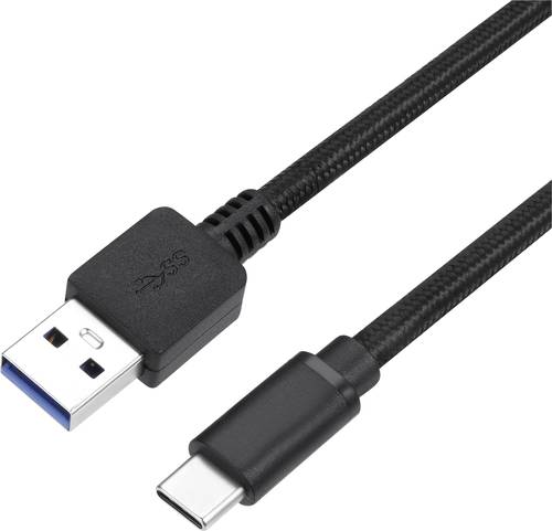 Perixx USB-Kabel USB 3.0 USB-A Stecker, USB-C Stecker 1.00m Schwarz 11797