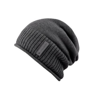 Beanie CHILLOUTS "Etienne Hat", Herren, grau, Strick, Baumwolle, unifarben, Mützen Beanie, Strickbeanie mit Rollkante