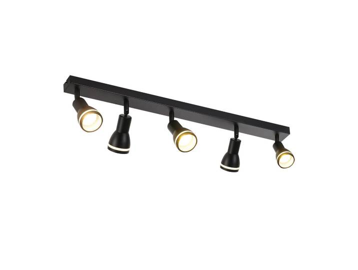 Nettlife Deckenstrahler Kreuznach 5-flammig 69/5/15.7 cm, Schwarz, Metall, Gu10, 5x15.7x69 cm, Lampen & Leuchten, Innenbeleuchtung, Spots & Strahler, Deckenspots