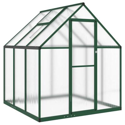 Helloshop26 - Gewächshauszelt für Pflanzen Blumen und Gemüse mit Grundrahmen 169 x 169 x 195 cm grünes Aluminium
