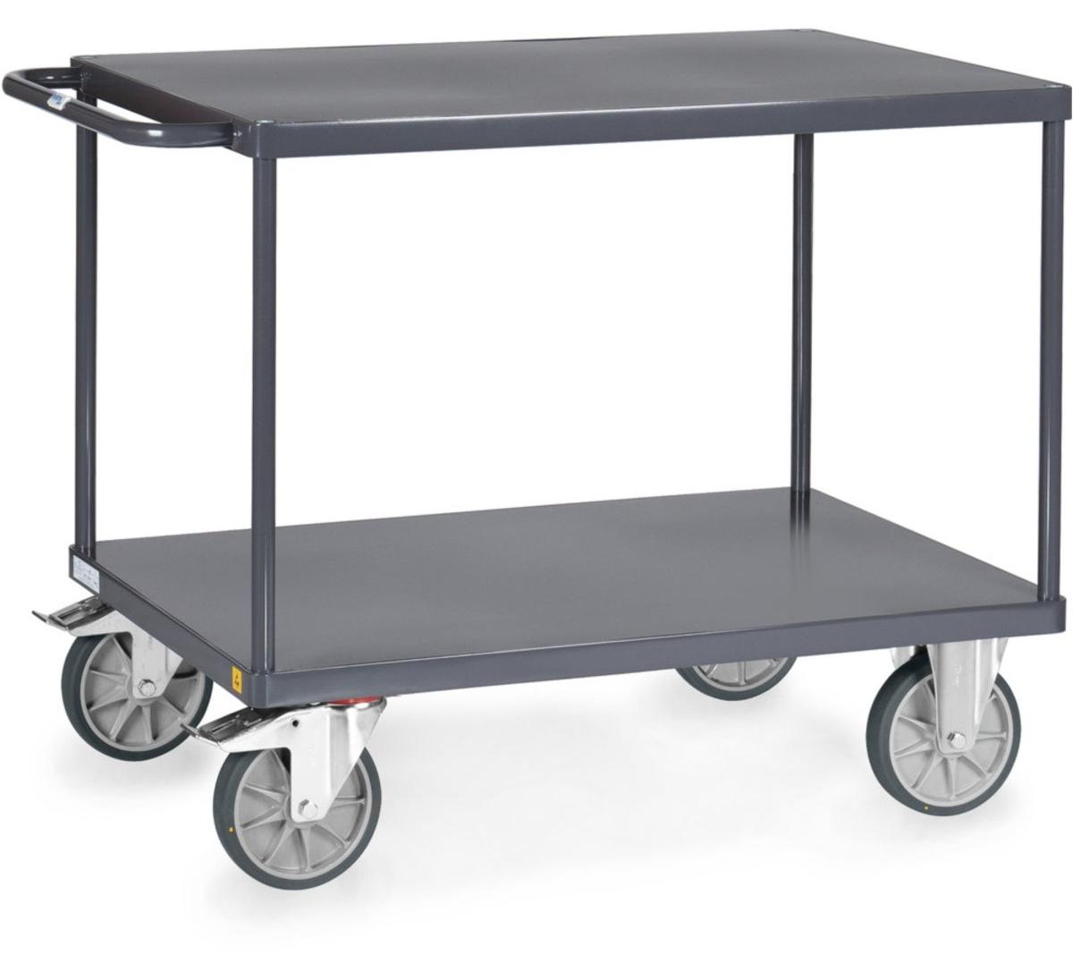Fetra ESD Tischwagen Stahlblech Plattformen bündig Ladefläche 850x500mm