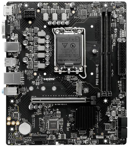 MSI PRO H610M-E Mainboard Sockel (PC) Intel LGA 1700 Formfaktor (Details) Micro-ATX Mainboard-Chipsatz Intel H610