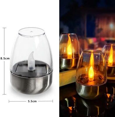 Uplift Treasures Solar LED Flameless Candle Light warm Light 4 Pcs