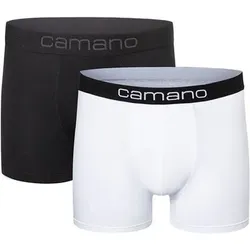 CAMANO Boxershorts Unterhosen Herren elastischer Gummibund ohne Einschneiden Baumwolle Stretch hautfreundlich Atmungsaktiv, Größe 2XL in Weiß Weiß
