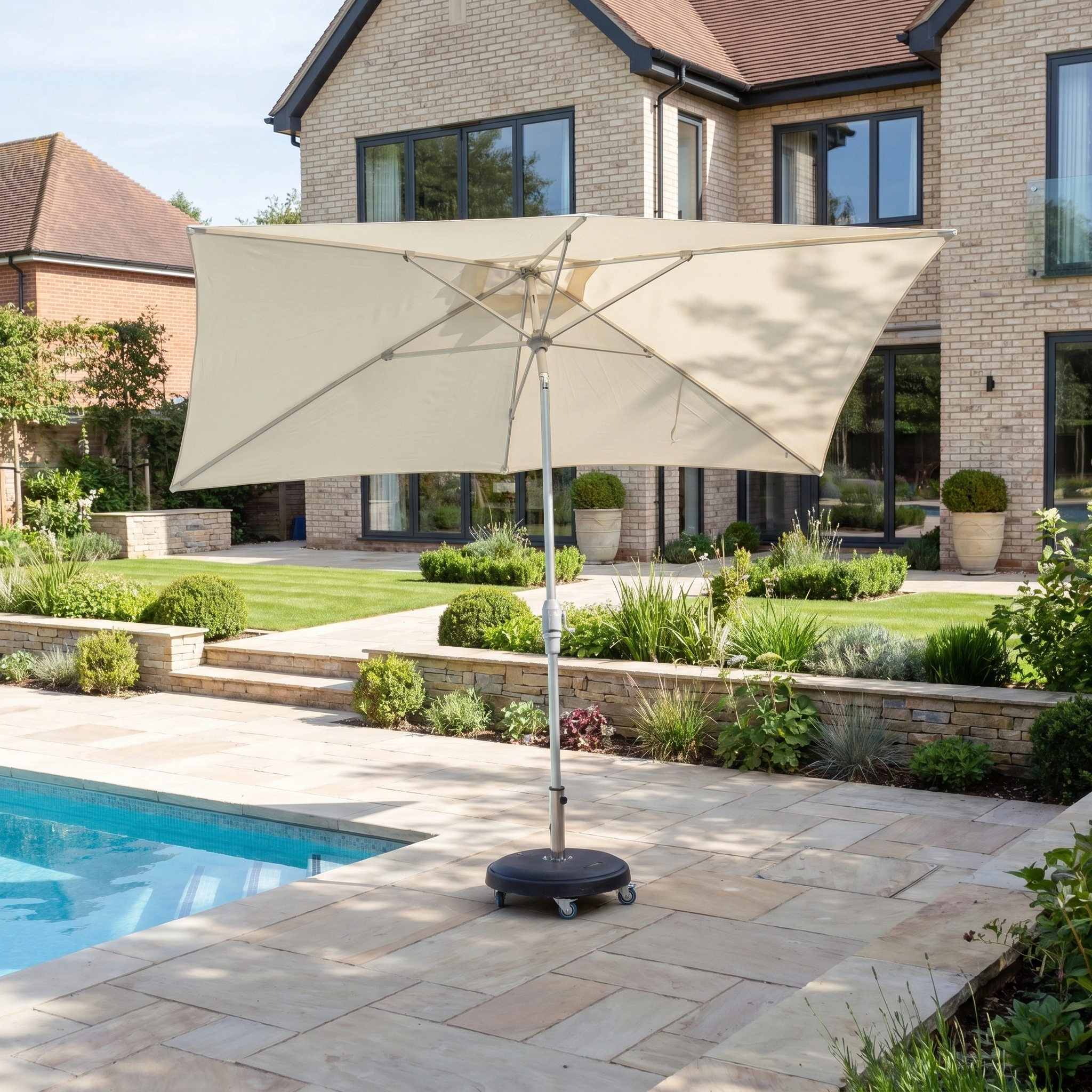 Harbour Lifestyle Zelos 3m x 2m Rectangular Parasol with LED Lighting in Cream