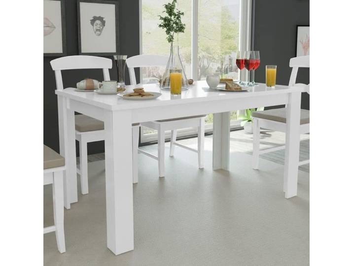 Table à Dîner Table de Cuisine Table de Repas Meuble à Dîner Maison Table de Salle à Manger 140 x 80 x 75 cm Blanc[459]