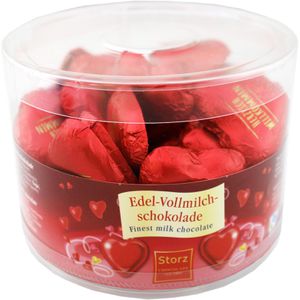 Storz Minischokolade Schokoladenherzen Herzlich Willkommen, 50 Stück, 450 g
