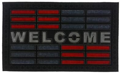 Red Welcome Rubber Doormat