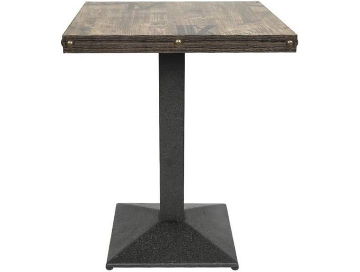 Table bistrot industrielle carré en Bois et Metal - Yifunth - Marron - 60x60x75cm - 120kg