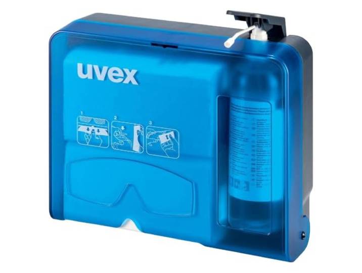 Uvex 9970005 brillenreinigingstation, blauw