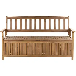 GARTENBANK Akazienholz hellbraun mit Stauraum 160 cm Sovana