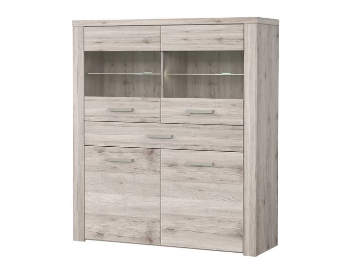 Highboard 127 x 144 x 41cm Braun/Beige