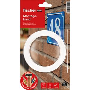 Fischer Montageband 545955, 3m x 19mm, stark, doppelseitig, transparent, wasserdicht