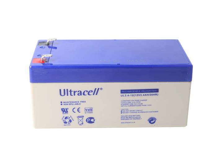 ULTRACELL UL3.4-12 - Loodaccu - 12 Volt 3.4Ah - Faston 187 (4.8mm)