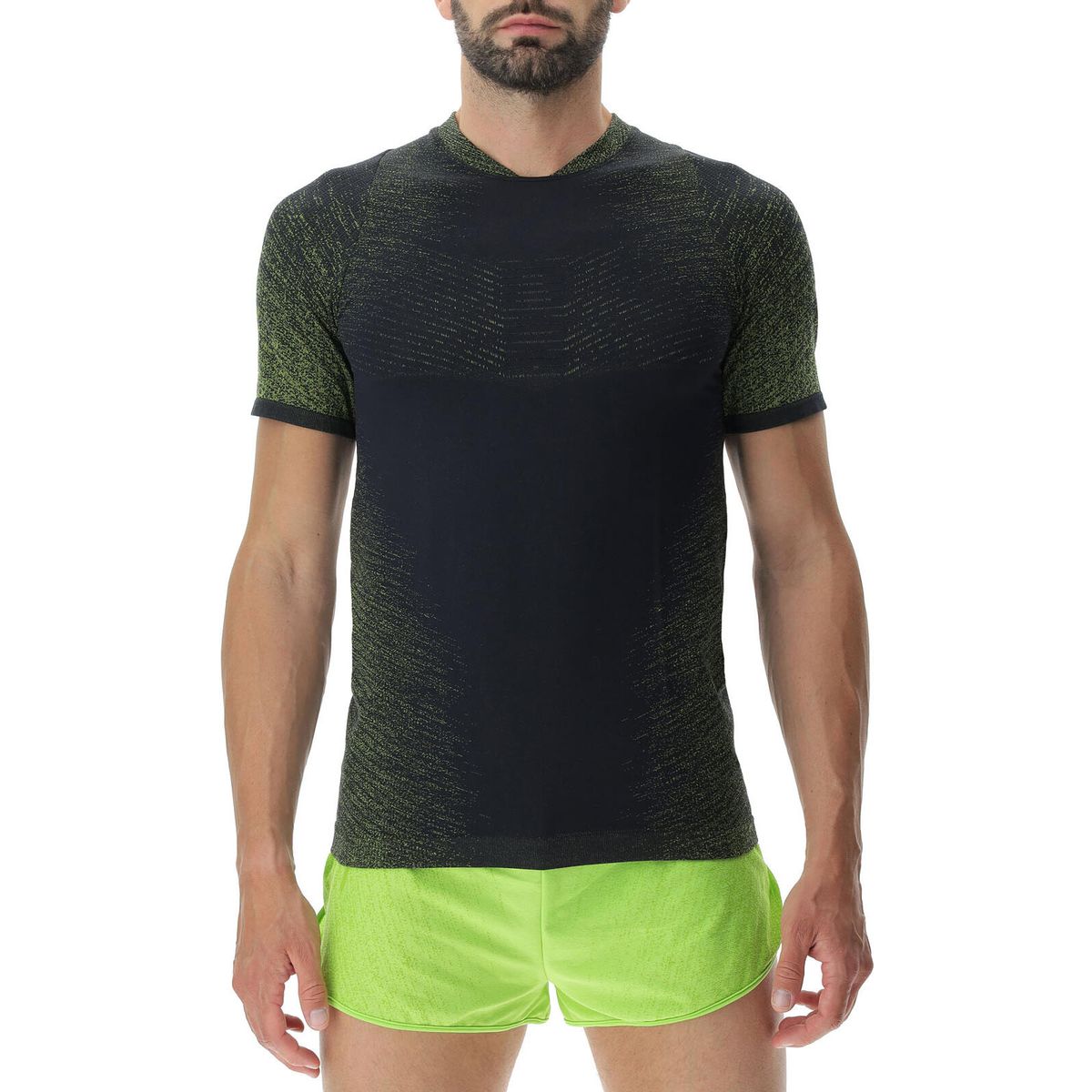 Uyn MAN Running Exceleration OW Shirt Short Sleeve black/lime (B205) XL O102337-B205-XL