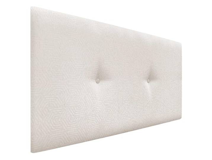 DHOME Gepolstertes Kopfteil aus Luxuriösem Glattem Stoff mit Knöpfen Kopfteil für Bett Gepolstert Luxusausführung (Ethnic White, 110x60cm)