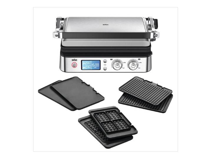 Braun Elektrische Grillpfanne Braun Kontaktgrill Multigrill 9 CG 9047 Silber