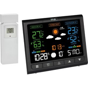 TFA Wetterstation 35.1171.01, CONTRAST, Funk, digital, mit Außensensor, Wettervorhersage, Farbdisplay & 5 Messwerten