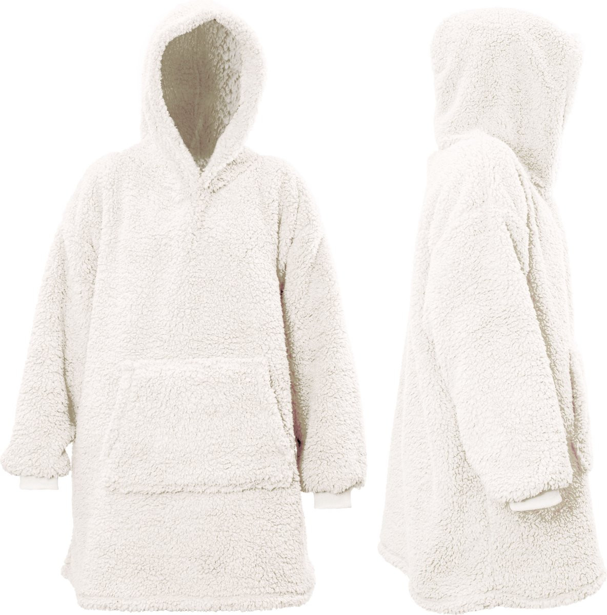 Cosy Dreams Teddy Hoodie voor volwassenen in Wit Plaid