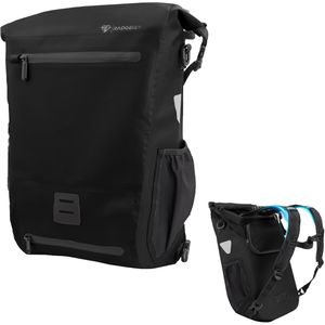 Radgeist Gepäckträgertasche RG-HB-BL-23, schwarz, 22 Liter, Rucksack, Umhängetasche, wasserdicht, reflektierend