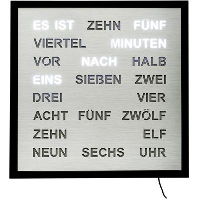 Wanduhr AMS, schwarz, Wanduhren, B/H/L: 40cm x 4cm x 40cm, Wanduhr, Quarzuhr, Digitaluhr, Wohnzimmer, Esszimmer, Küche, Arbeitszimmer,Büro