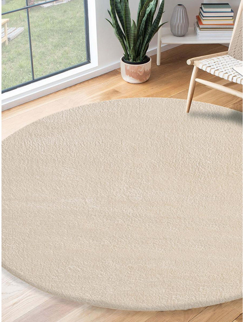 the carpet Relax Machine Woven Beige Indoor Rug Beige Round 200cm